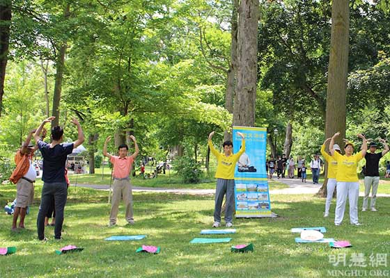 Image for article  Kanada: Uluslararası Turistler, Niagara Şelalesi Uygulama Alanında Falun Dafa'yı Öğrendi