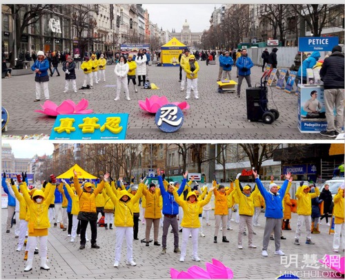 Image for article Prag: Uygulayıcılar Falun Dafa'yı Halka Tanıtmak İçin Etkinlikler Düzenlediler