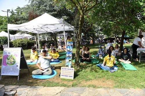 Image for article İstanbul, Türkiye: İnsanlar İstanbul Çevre Festivali'nde Falun Dafa Egzersizlerini Öğrendi