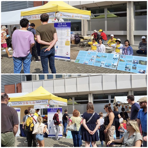 Image for article Belçika:Barış Şenlikleri Sırasında  Falun Dafa Çok İlgi Gördü