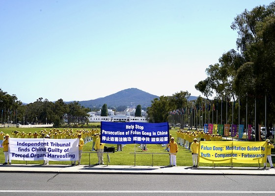 Image for article ​Avustralya, Canberra: Falun Dafa Uygulayıcıları, Yasa Koyuculara Çin Komünist Partisi'nin Zorla Organ Toplamasını Sona Erdirmeye Yardımcı Olma Çağrısıyla Bir Araya Geldi