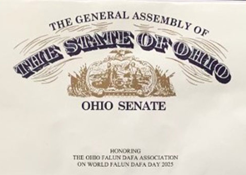 Image for article Ohio, ABD: Eyalet Senatosu Dünya Falun Dafa Günü İlan Etti