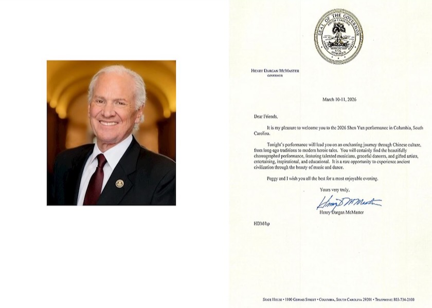 Image for article Güney Carolina: Vali, Belediye Başkanı ve Seçilmiş Yetkililer, Shen Yun Performans Sanatları Grubunu Övgü ve Tebrik Bildirileriyle Kutladı