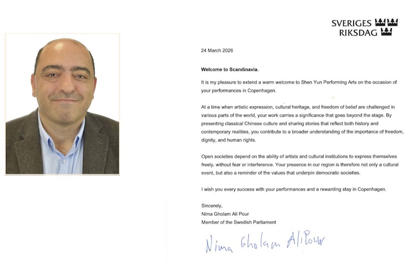 Image for article İsveç Parlamento Üyesi Shen Yun'a Başarılar Diledi